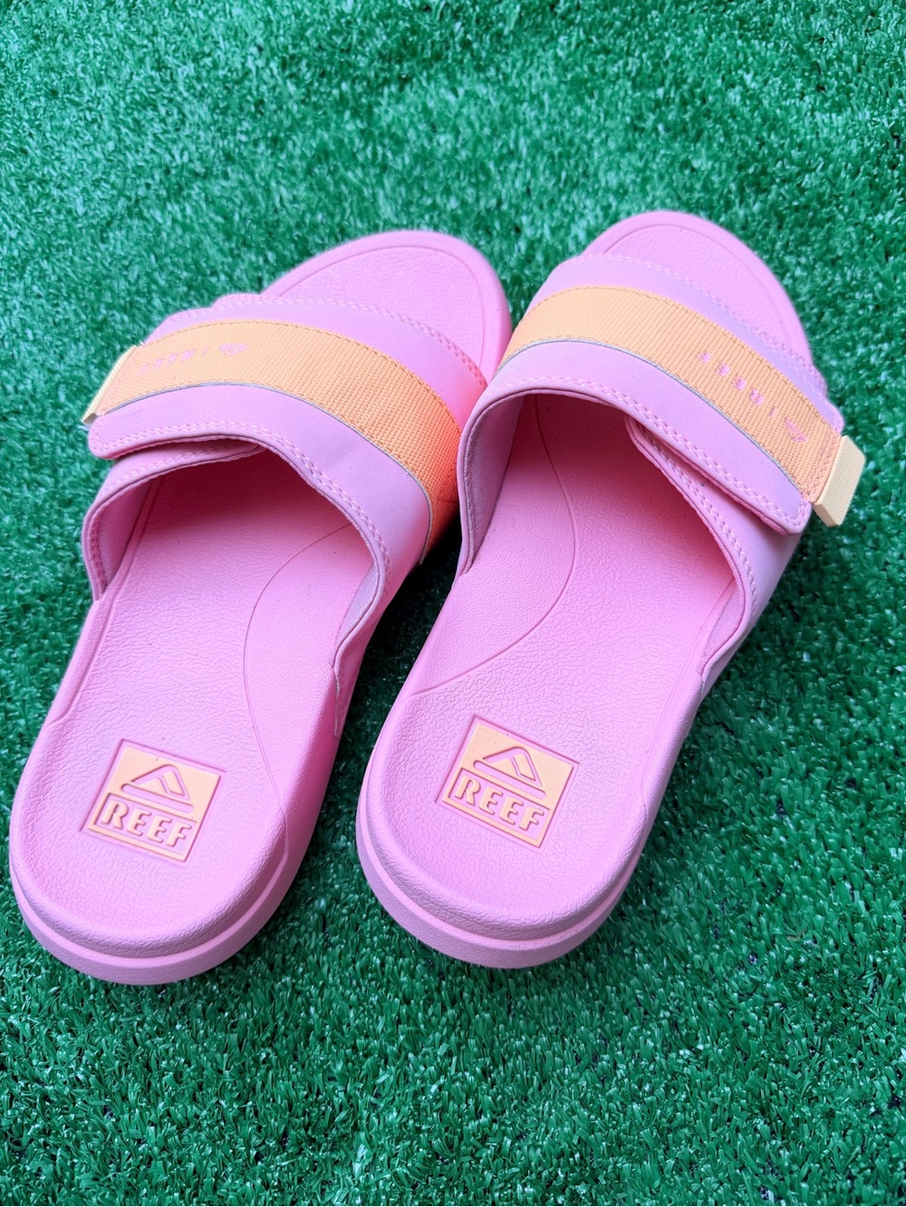 Reef Pink and Peach Slide Sandals
